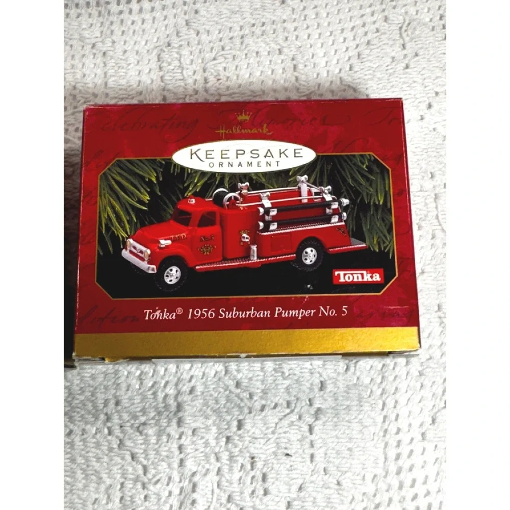 Hallmark Keepsake Ornament Lot 1997 Corvette & Tonka 1956 Suburban Pumper No 5